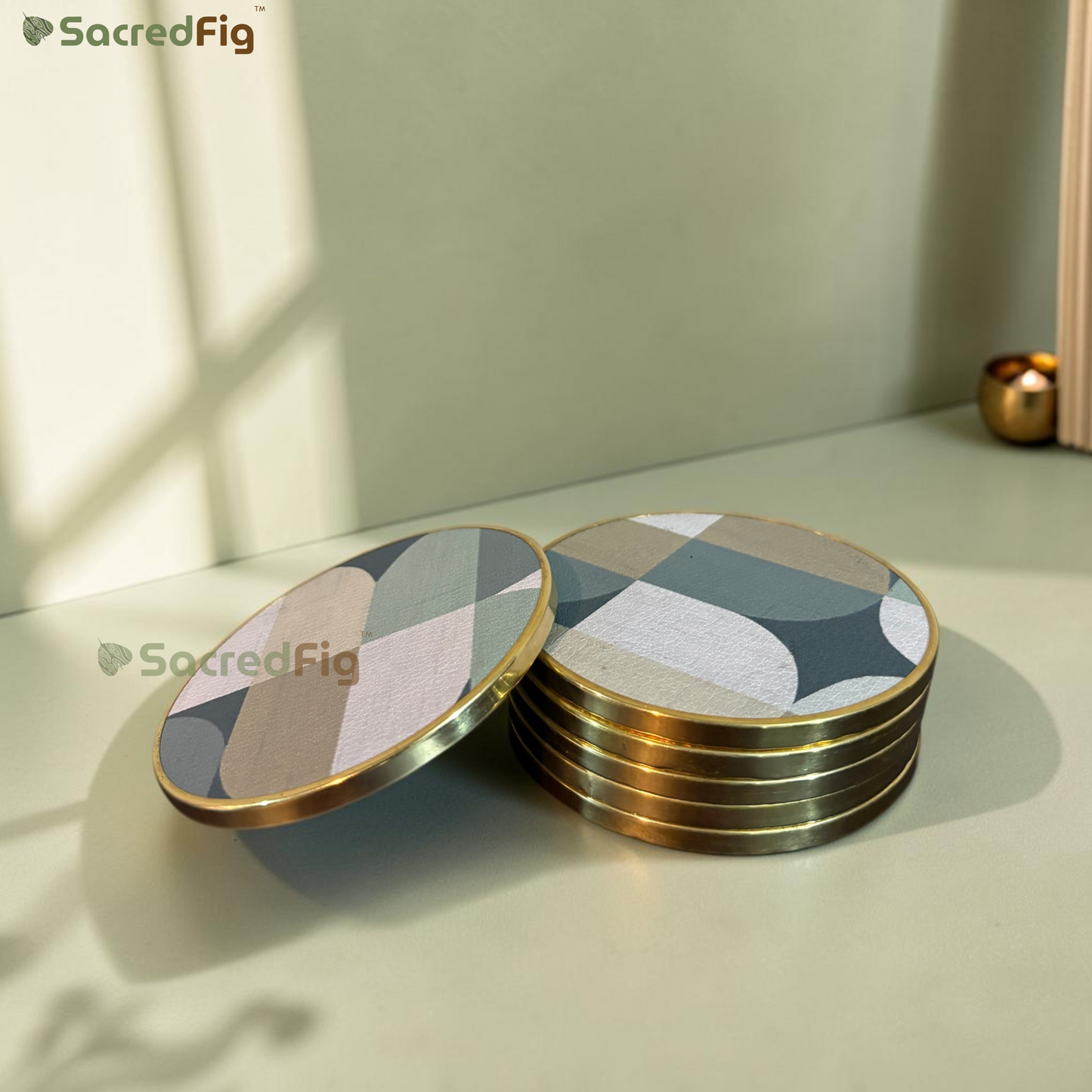 SacredFig Eclipse Marble Coasters