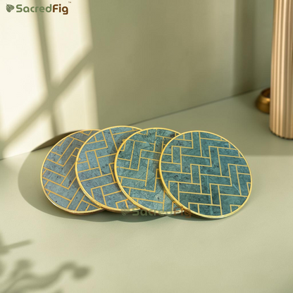 SacredFig Geometrica Marble Coaster
