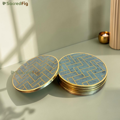 SacredFig Geometrica Marble Coaster