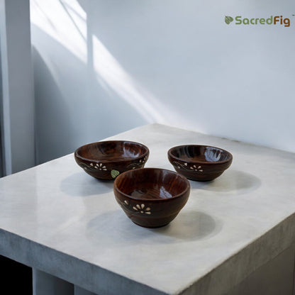 ScaredFig Bowl Set| Inlaid Work Bowl Set| Set of 3