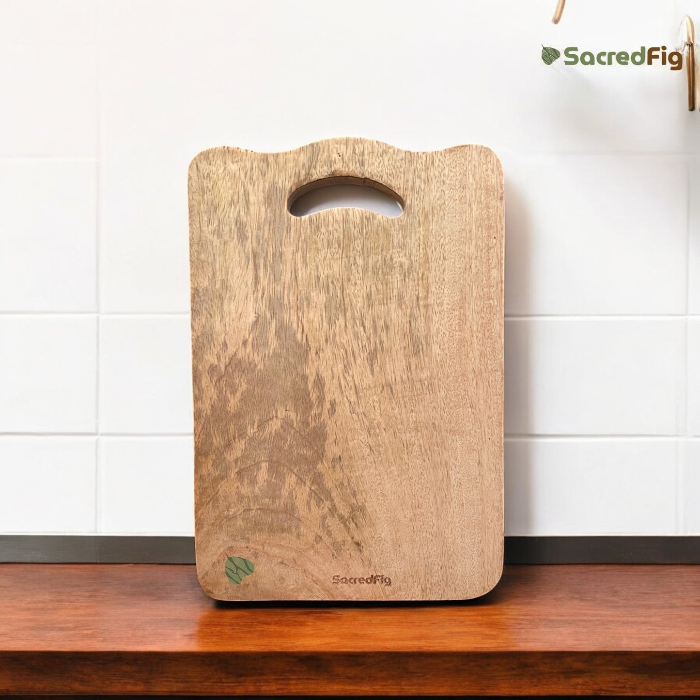 SacredFig Chopping Board| Mango Wood Cutting Board | 12 × 8 in