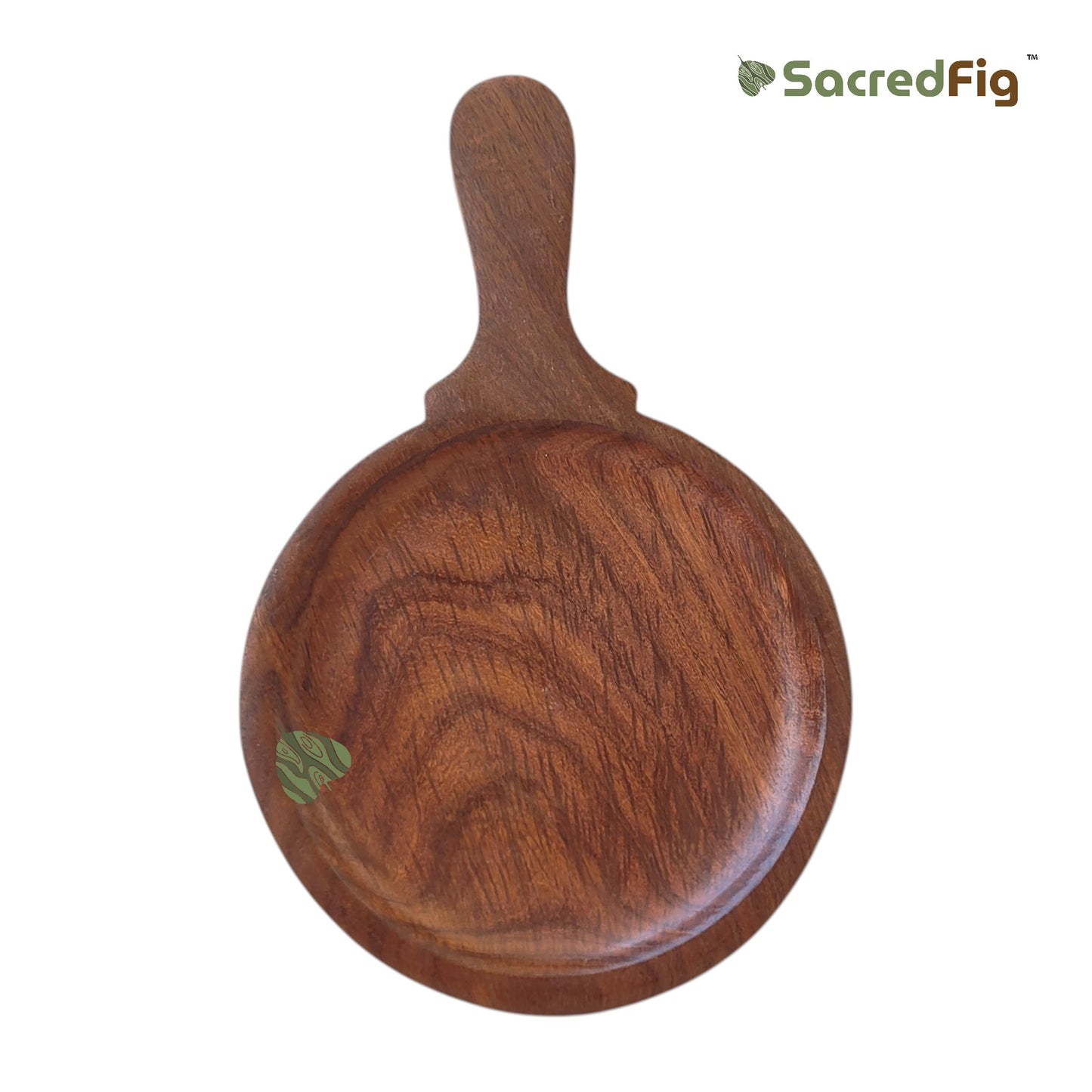Round Wooden Serving Board with Handle – Pizza Platter