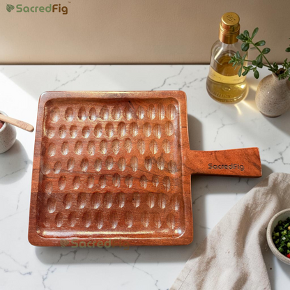 SacredFig Grove Mango Wood Serving Board & Platter with Handle