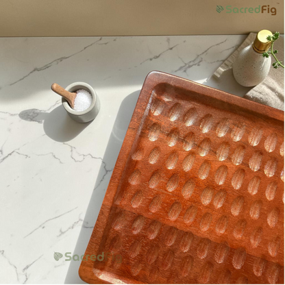 SacredFig Grove Mango Wood Serving Board & Platter with Handle