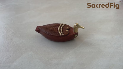 Wooden Decorative Coaster Set | Duckwings | Brass Work (SC307) | 8×4 in