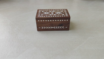 Dual Square Design Wooden Box | Premium Home Decor by SacredFig | 6×4 in