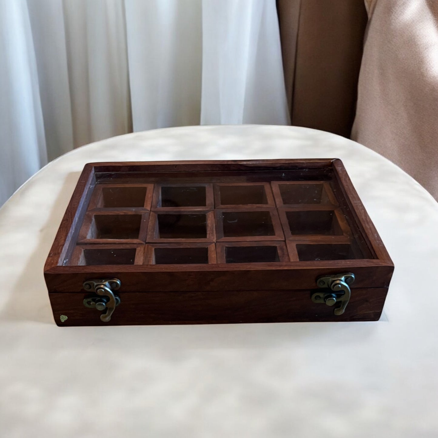 Sheesham Wood Multipurpose Box for Kitchen and Table | 12 Removable compartments | 18 × 10 in