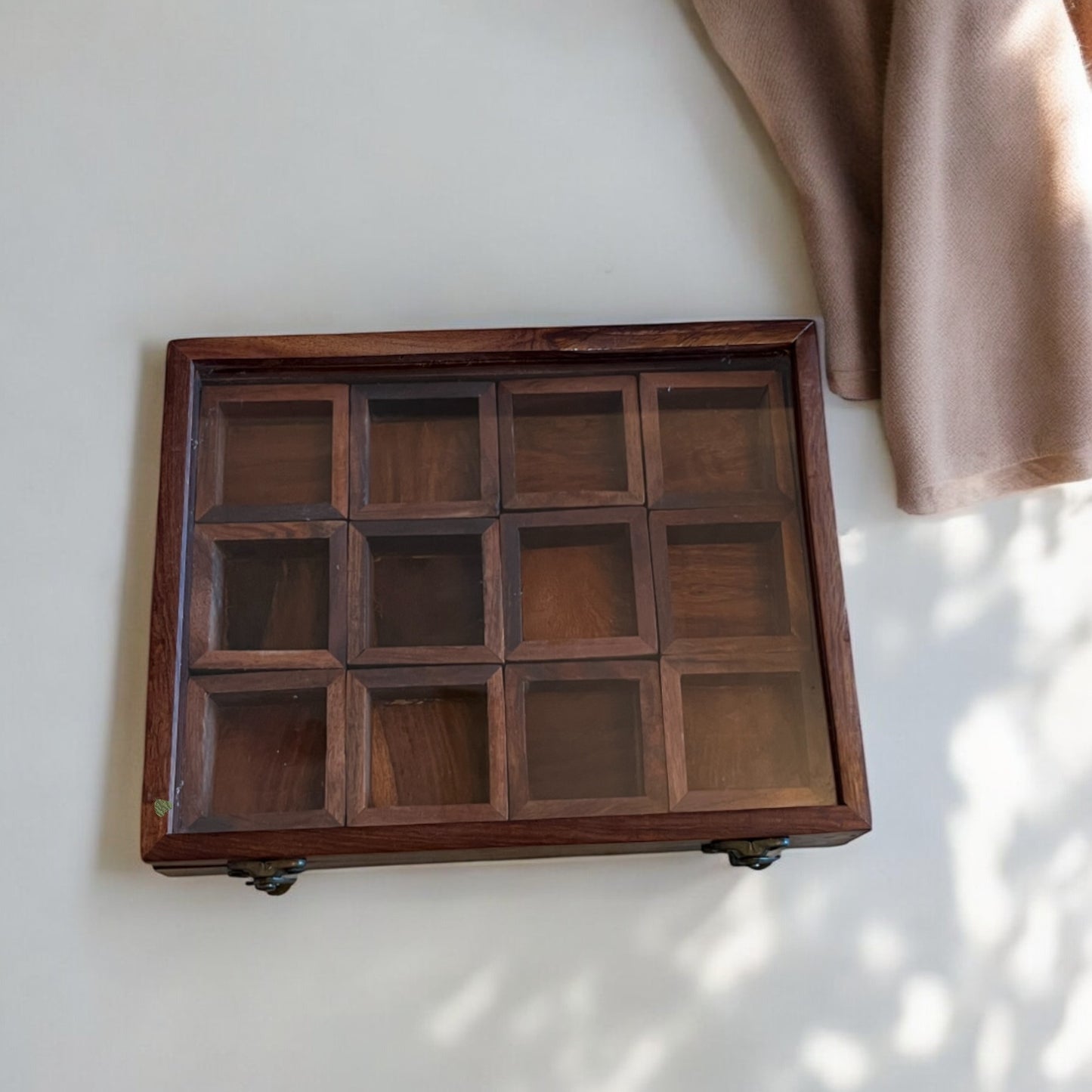 Sheesham Wood Multipurpose Box for Kitchen and Table | 12 Removable compartments | 18 × 10 in