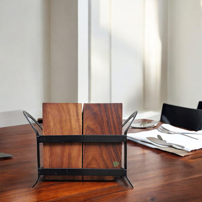 SacredFig Desk Organizer| Wooden Organizer| 2 Compartment Organizer| 5 × 6 in