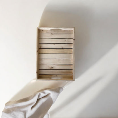 SacredFig Wooden Pine Tray Set| Serving Tray Set (Pack of 3 Trays)