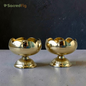 SacredFig Mangalam Brass Diya Set of 2  | Traditional Brass Oil Lamp for Pooja | 2.5 x 2.2 Inch