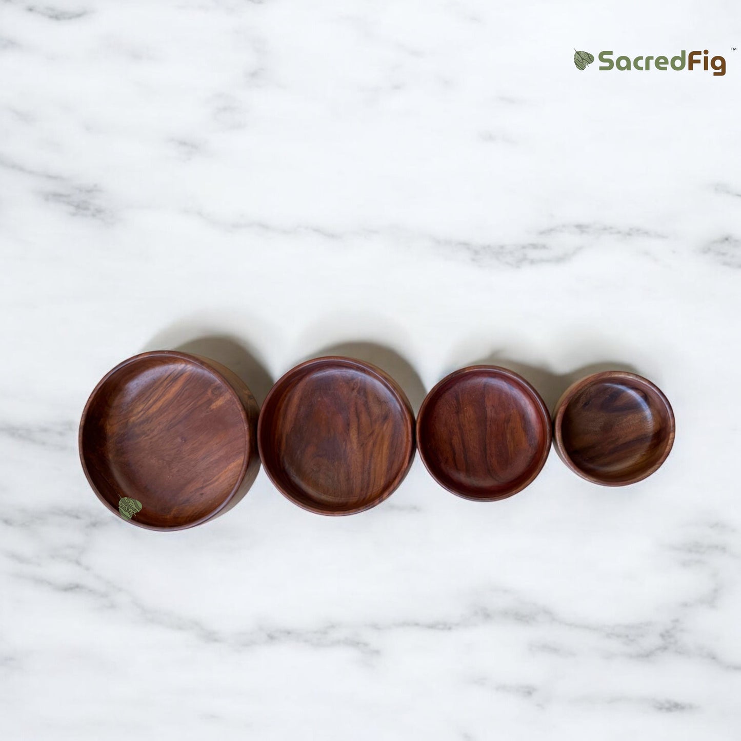 SacredFig Sheesham Bowl Set| Set of 4| Premium Sheesham Wood| Snack Serving