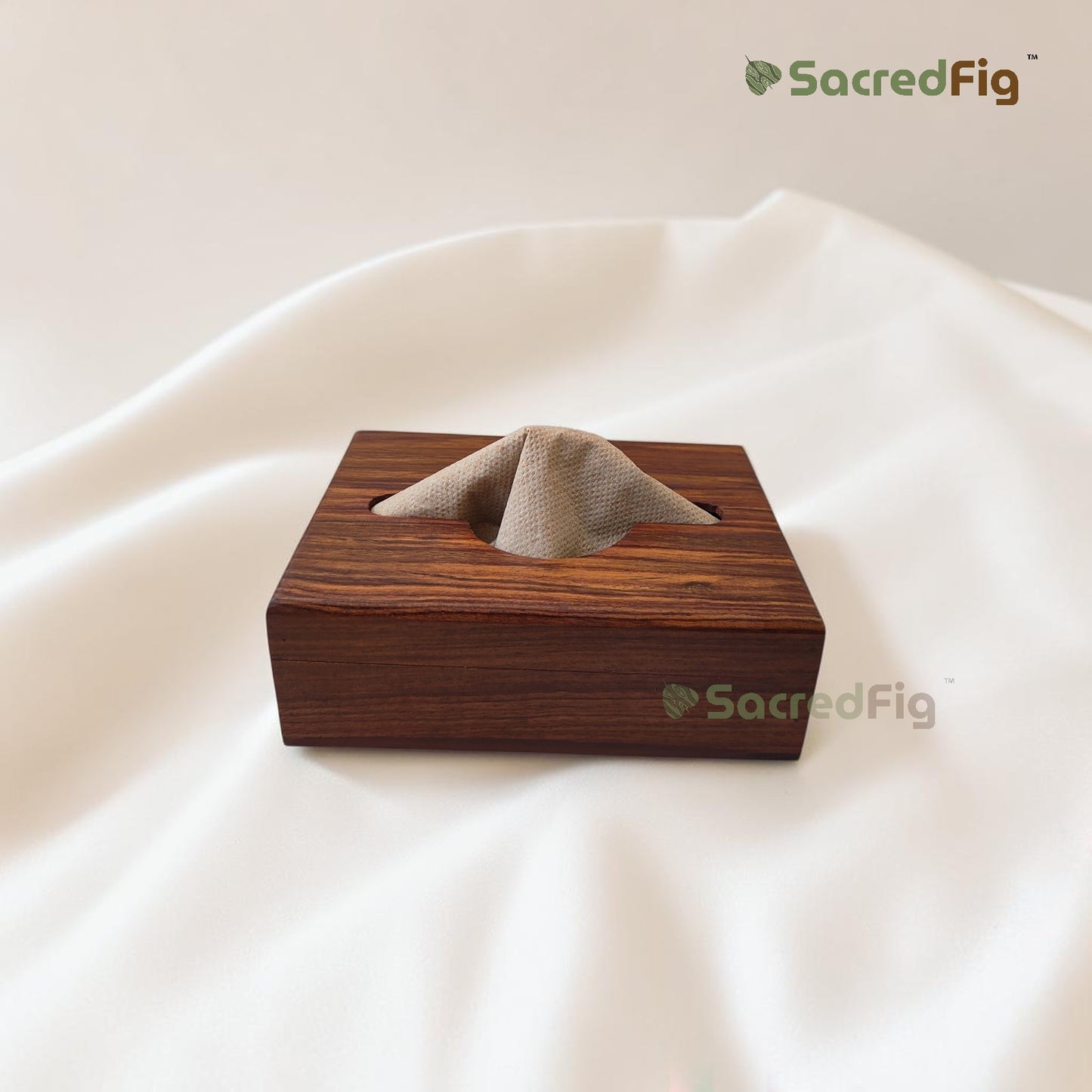 Sheesham Wood Tissue Box Holder – Minimalist Wooden Tissue Box Cover for Home, Office & Car