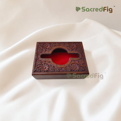 Handcrafted Sheesham Wood Carved Tissue Box Holder – Decorative Wooden Tissue Box Cover for Home & Office