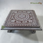 SacredFig Premium Sheesham Pooja Chowki | Heavy Intricate Inlay Wood Work - 20 in