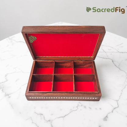 SacredFig Premium Watch Box, Inlay Work in Sheesham Wood (30x20x8 cm)